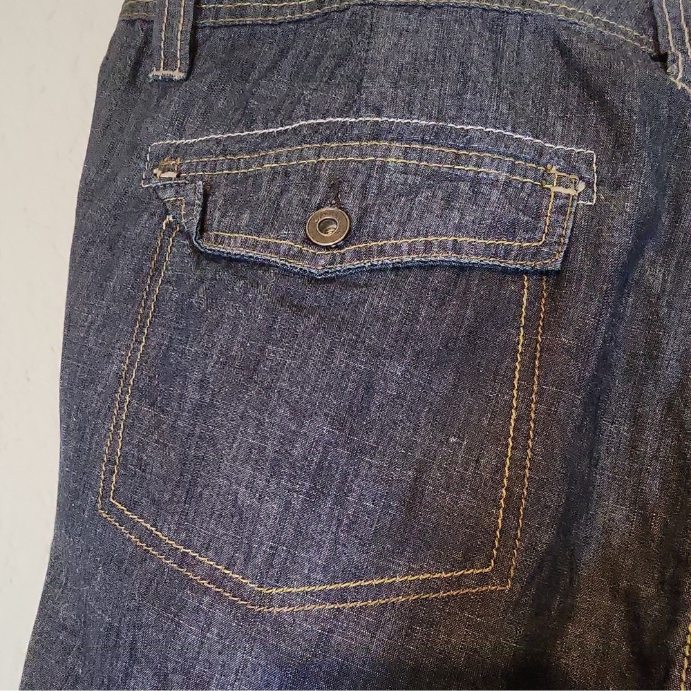 Calvin Klein Utility Cargo Capris Women's 16W Dark Blue Denim - Picture 4 of 10